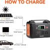 200W Portable Power Station, FlashFish 40800mAh Solar Generator With 110V AC Outlet/2 DC Ports/3 USB Ports, Backup Battery Pack Power Supply for CPAP Outdoor Advanture Load Trip Camping Emergency.