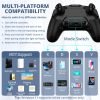 Kujian Wireless Gaming Controller for PC, Switch, Steam, Luna, Android, iOS – Bluetooth Game Controller with Turbo Button, LED Backlight, Dual Vibration, 6-Axis Gyroscope (Blue)