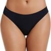 voenxe Seamless Women Underwear Thongs,No Show Ladies Thong,No Line Workout Breathable Comfortable Panties,Soft Undies,5-Pack