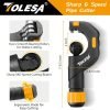 TOLESA Pipe Cutter Tool 3/16-2 Inch(5-50mm) Heavy Duty Metal Pipe Cutter With Deburring Tool Pipe Reamer Sharp Copper Tube Cutter Speed Cutting Tubing Cutter For Stainless Steel Aluminum Brass Pipe