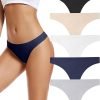 voenxe Seamless Women Underwear Thongs,No Show Ladies Thong,No Line Workout Breathable Comfortable Panties,Soft Undies,5-Pack