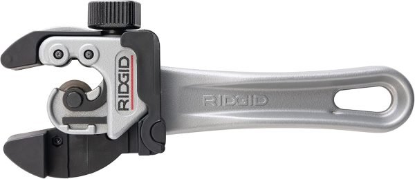 RIDGID 32573 Model 118 2-in-1 Close Quarters AUTOFEED 1/4" to 1-1/8" Metal Tubing Compact Cutter, Silver/Black