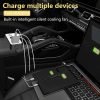 200W Car Power Inverter, PiSFAU DC 12V to 110V AC Car Plug Adapter Outlet with [20W USB-C] /USB-Fast Charger(18W) / 4.8A Dual USB/car Charger for Laptop