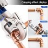 IBOSAD Copper Tube Fittings Hydraulic Pipe Crimping Tool with 1/2",3/4" and 1" Jaw Copper Pipe Press Crimper Pressing Pliers, with Pipe Cutter