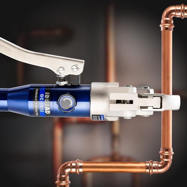 IBOSAD Copper Tube Fittings Hydraulic Pipe Crimping Tool with 1/2",3/4" and 1" Jaw Copper Pipe Press Crimper Pressing Pliers, with Pipe Cutter