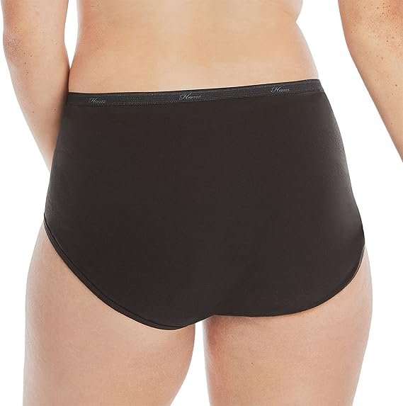 Hanes Women's High-Waisted Brief Panties, 6-Pack, Moisture-Wicking Cotton Brief Underwear (Colors May Vary)