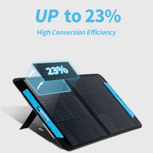 d188f039-4990-46c3-b070-307d3934e33b.__CR00300300_PT0_SX300_V1___-1-1.jpg 100Watt Foldable Solar Panel 23% Efficiency for Portable Power Station Ultra Thin Glass 1.1mm Surface with MC4 Connector for RV,Camping,Hiking,Travel
